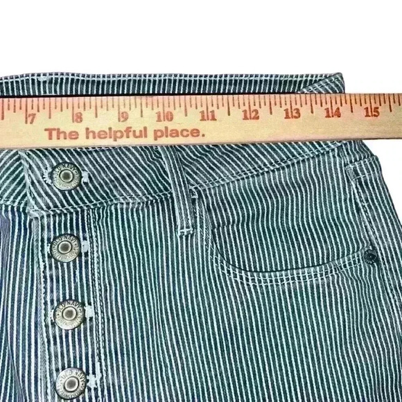 Old Navy Rockstar Sz 12 Super Skinny Mid Rise Pinstripe Button Fly Jeans - Picture 11 of 12